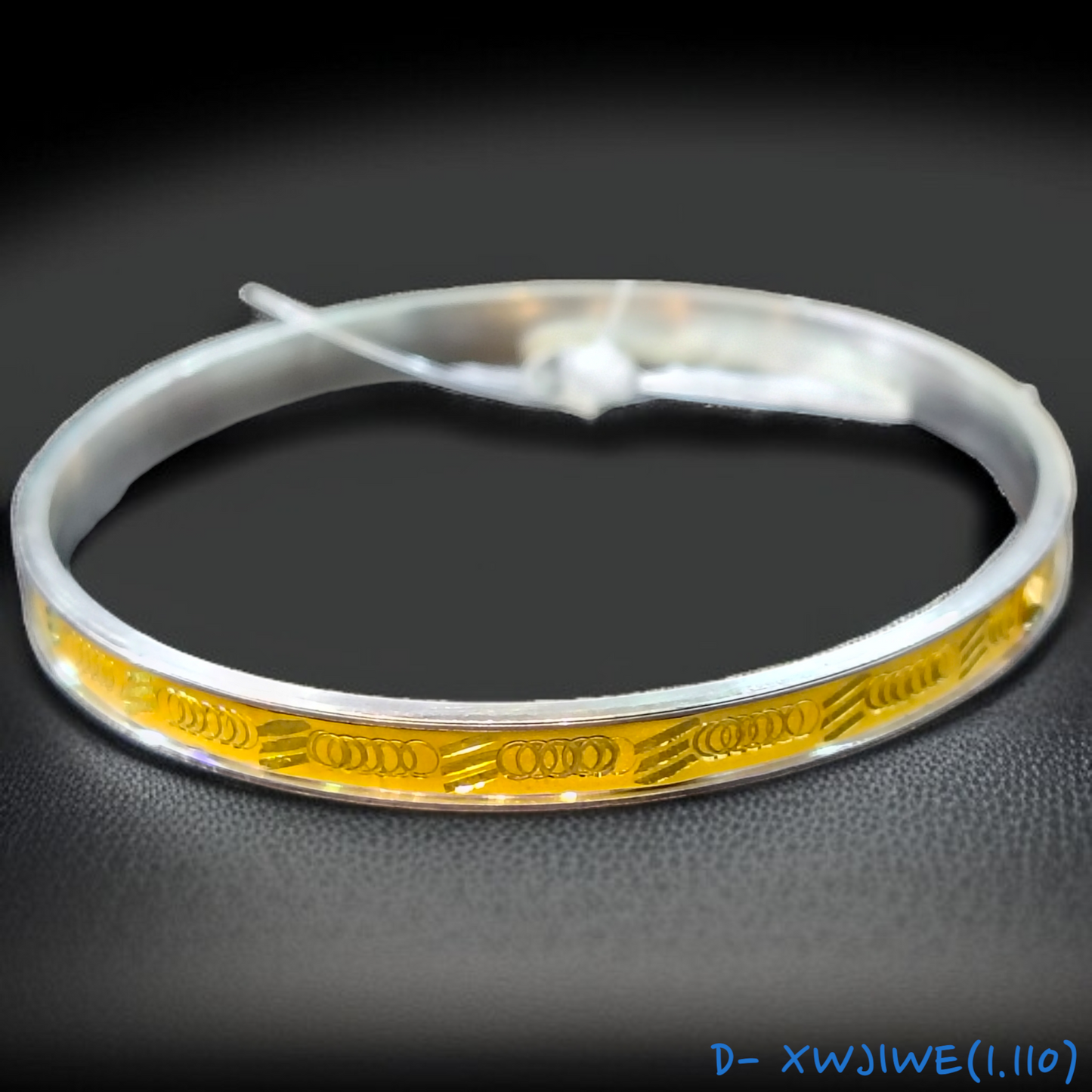 TRJ D- XWJIWE (SIZE: 27) WGT: 1.110 GM APPROX 22KT HUID HALLMARK GOLD NOA BANGLES (LAZER CHILA) 1 PIECE.