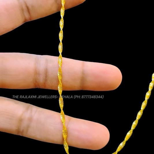 GCH- (SUPER DISCO DESIGN) BIS CERTIFIED TRJ WGT: 6.690 GM APPROX HUID HALLMARK 22KT GOLD CHAIN (20 INCH) 1 PIECE FOR WOMEN.
