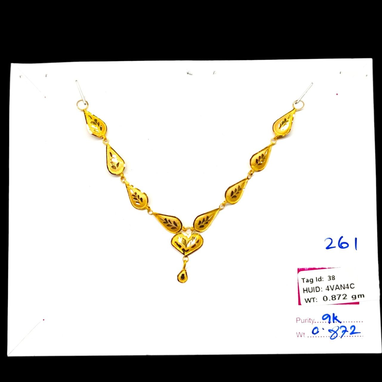 GOLD CHOKER NECKLACE-(WGT: 0.872 GM APPROX) BIS CERTIFIED HUID HALLMARK 9KT GOLD NECKLACE 1 PIECE FOR WOMEN.