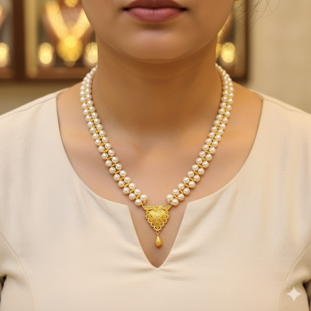 (GMP22) BIS CERTIFIED WGT: 0.690 GM APPROX HUID HALLMARK 916 22KT GOLD MOTI PENDANT 1 PIECE FOR YOUR BEAUTIFUL WIFE.