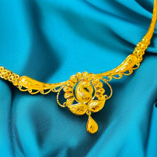 (GCN22) BIS CERTIFIED HUID HALLMARK 916 22KT GOLD NECKLACE CHOKER (APPROX WGT: 3.180 GM) 1 PIECE FOR WOMEN.