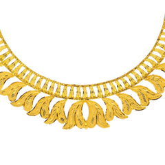 MADE TO ORDER (NC22) BIS CERTIFIED HUID HALLMARK 916 22KT GOLD HASULI NECKLACE WGT: 13.500 GM APPROX (1 PIECE) WITH TASSEL FOR WOMEN (BLUE TAG PREMIUM SEGMENT JEWELLERY) -DELIVERY IN 25 DAYS.