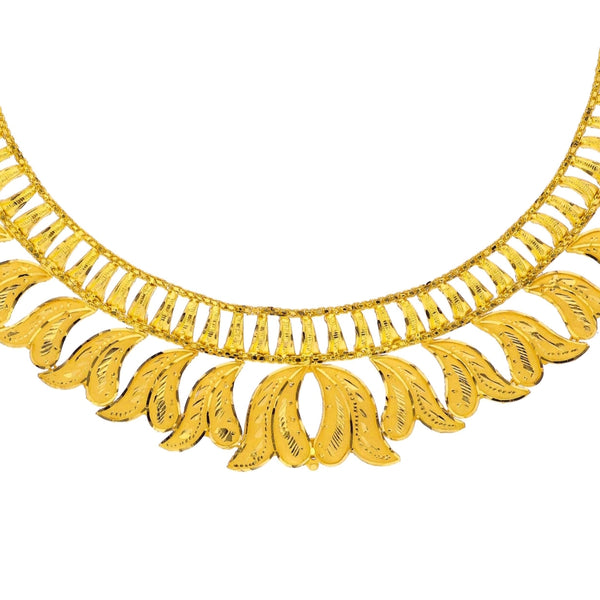 MADE TO ORDER (NC22) BIS CERTIFIED HUID HALLMARK 916 22KT GOLD HASULI NECKLACE WGT: 13.500 GM APPROX (1 PIECE) WITH TASSEL FOR WOMEN (BLUE TAG PREMIUM SEGMENT JEWELLERY) -DELIVERY IN 25 DAYS.