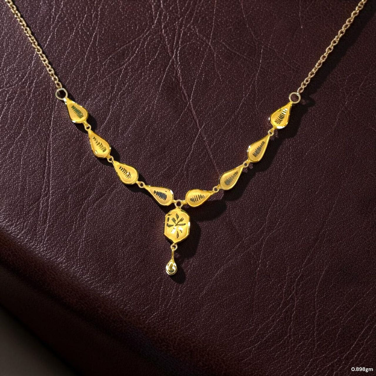 GOLD CHOKER NECKLACE-(WGT: 0.898 GM APPROX) BIS CERTIFIED HUID HALLMARK 9KT GOLD NECKLACE 1 PIECE FOR WOMEN.