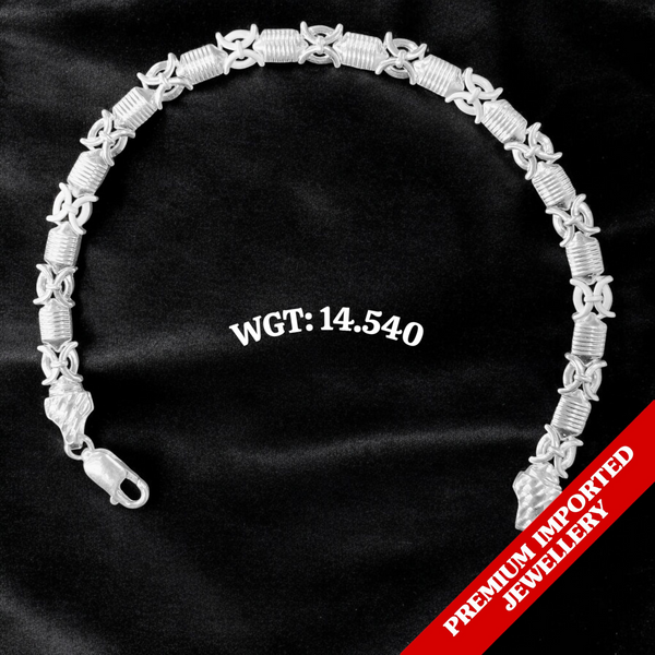 (ITALIAN IMPORTED JEWELLERY) BIS CERTIFIED HALLMARK 925 SILVER WRISTLET WGT: 14.540 GRAM 8.5