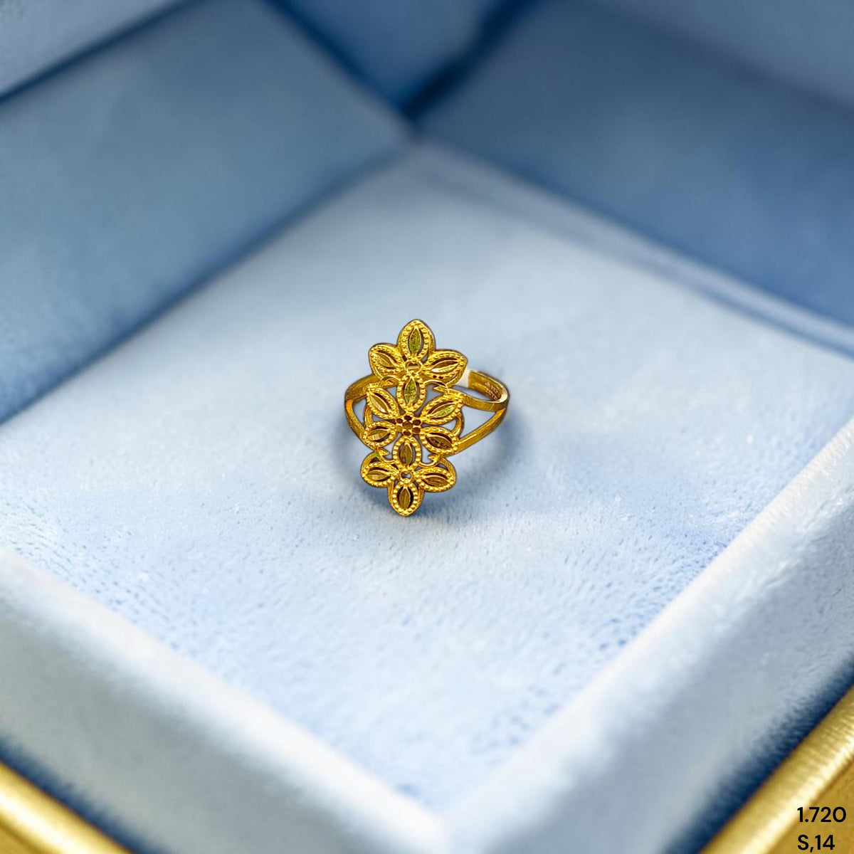 LADIES RING (IUYXIK)-(SIZE: 14) WGT: 1.720 GM APPROX BIS CERTIFIED HUID HALLMARK 375 9KT GOLD RING FOR WOMEN 1 PIECE.