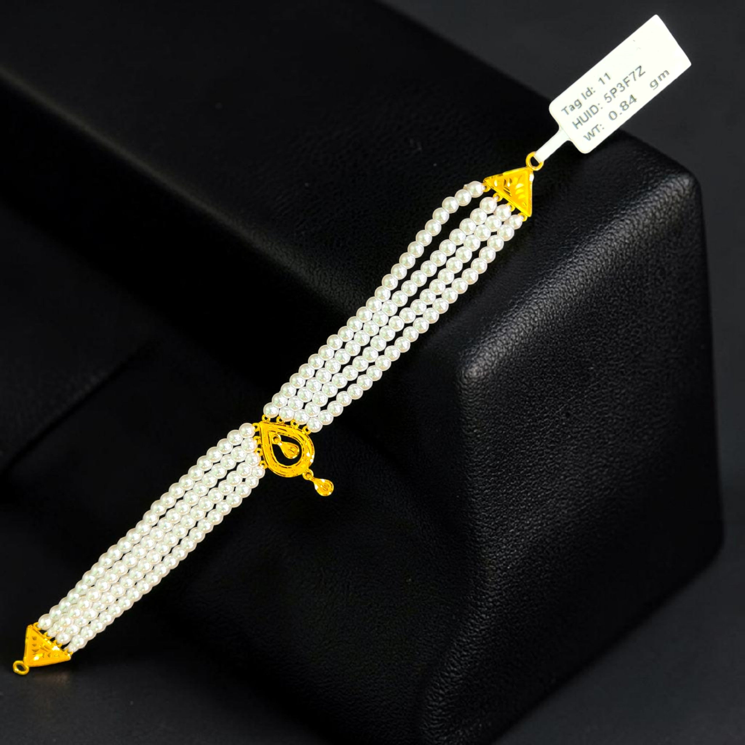 GOLD MOTI HAR- CERTIFIED BIS HUID HALLMARK 916 22KT GOLD MOTI CHOKER 1 PIECE (WGT: 0.840 GM) WITH ADJUSTABLE TASSEL FOR GIFT IN MARRIAGE.