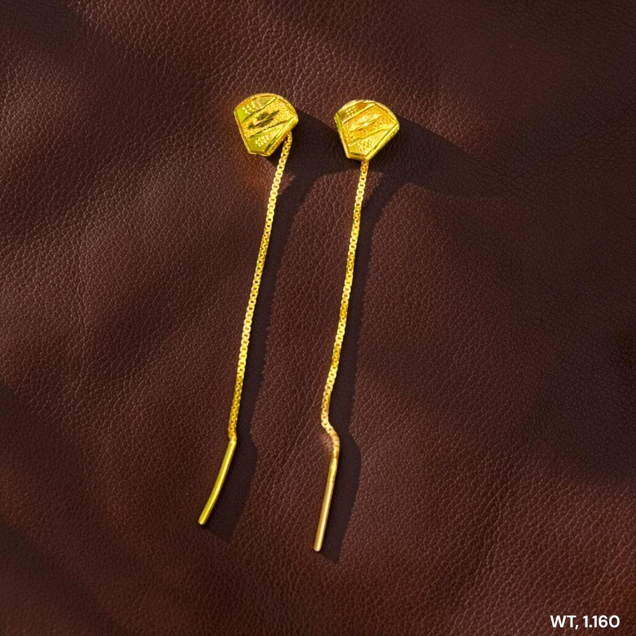 GOLD SUIDHAGA- (WGT: 1.160 GM APPROX) BIS CERTIFIED HUID HALLMARK 9KT GOLD SUIDHAGA EARRINGS (1 PAIR) FOR WOMEN.