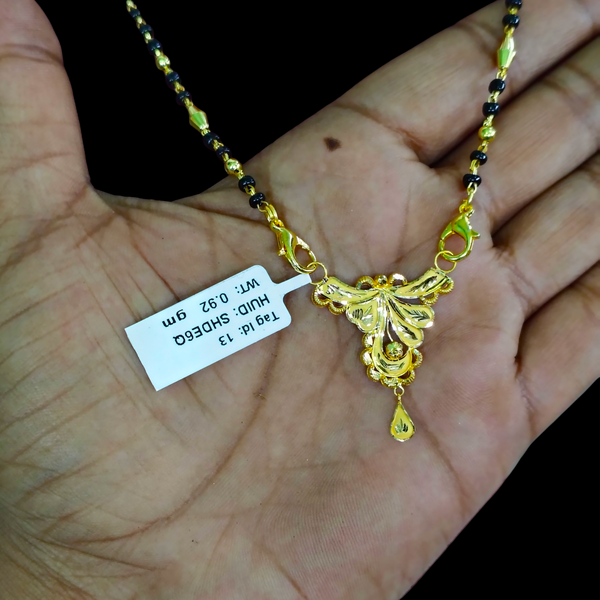 GOLD PENDANT- WGT: 0.920 GM APPROX 22KT HUID HALLMARK GOLD PENDANT MANGALSUTRA 1 PIECE WITH TASSEL.