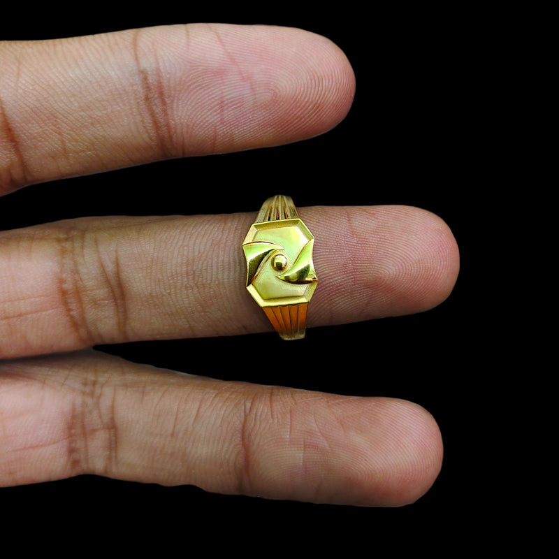 GENTS RING- TRJ (SIZE:21) WGT: 1.350 GM APPROX BIS CERTIFIED HUID HALLMARK 375 9KT GOLD FINGER RING FOR MEN 1 PIECE.(9XG9ZM)