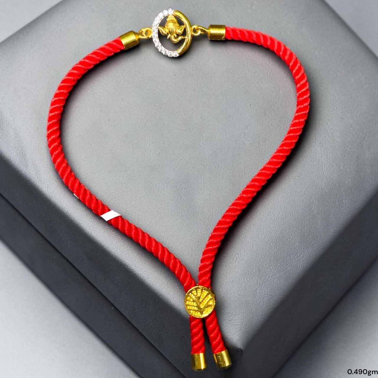 RAKHI- (WGT: 0.490 GM APPROX) BIS CERTIFIED HUID HALLMARK 375 9KT GOLD RAKHI FOR YOUR BELOVED BROTHER (ADJUSTABLE SIZE).