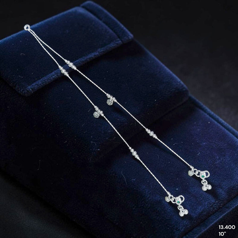SILVER PAYEL- (A32) (WGT: 13.400 GM APPROX) 625 SILVER PAYEL (ANKLET) 1 PAIR LENGTH: 10