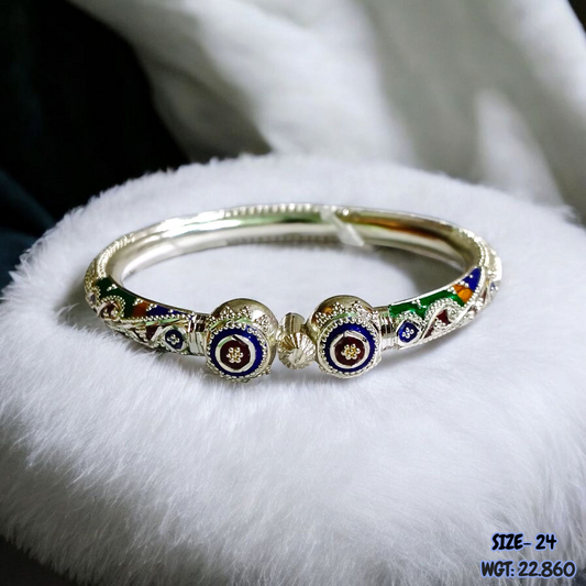 RAJLAXMI (SIZE 24) HALLMARK 925 SILVER BALA (MANIPUR DESIGN) APPROX WGT: 22.860 GM (1 PIECE) FOR REGULAR USE FOR WOMEN.