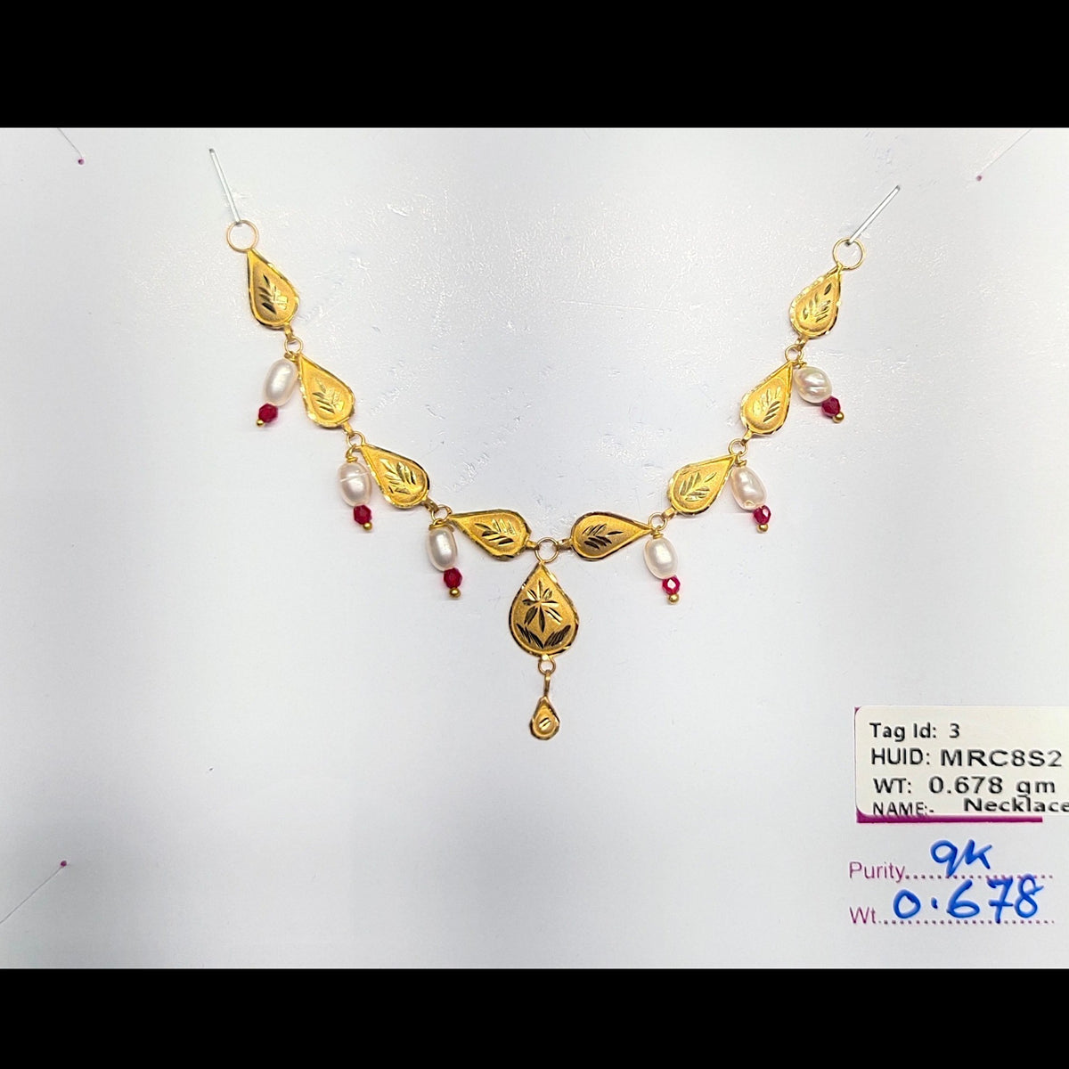 GOLD NECKLACE-(WGT: 0.678 GM APPROX) BIS CERTIFIED HUID HALLMARK 375 9KT GOLD NECKLACE 1 PIECE FOR WOMEN WITH FREE ADJUSTABLE TASSEL. (MRC8S2)
