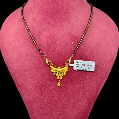 GPM22K- (R21W3D)-(WGT: 1.000 GM APPROX) BIS CERTIFIED HUID HALLMARK 22KT GOLD PENDANT MANGALSUTRA 1 PIECE WITH TASSEL.