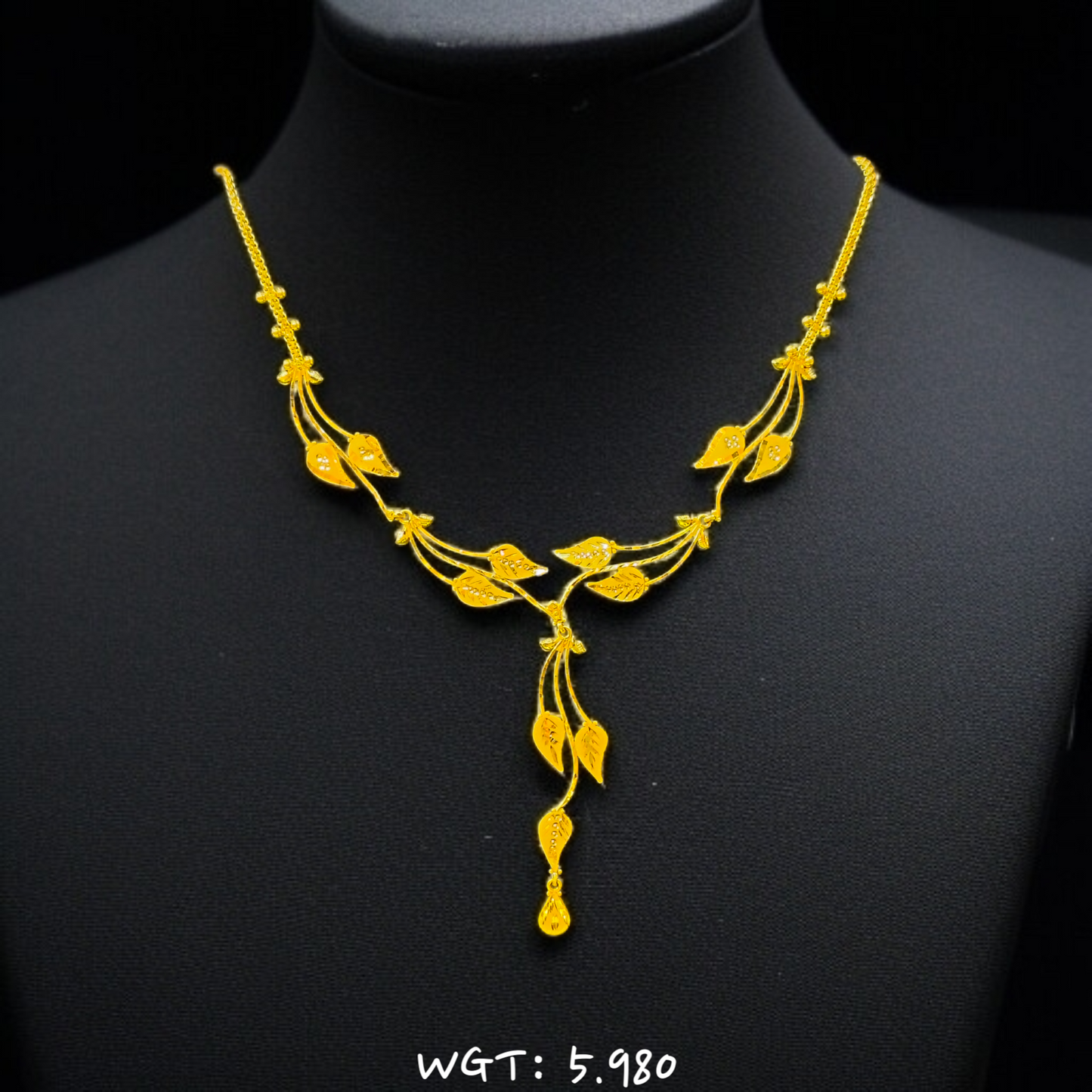 RAJLAXMI WGT: 5.980 GM APPROX HUID HALLMARK 22KT GOLD NECKLACE 1 PIECE WITH ADJUSTABLE TASSEL.