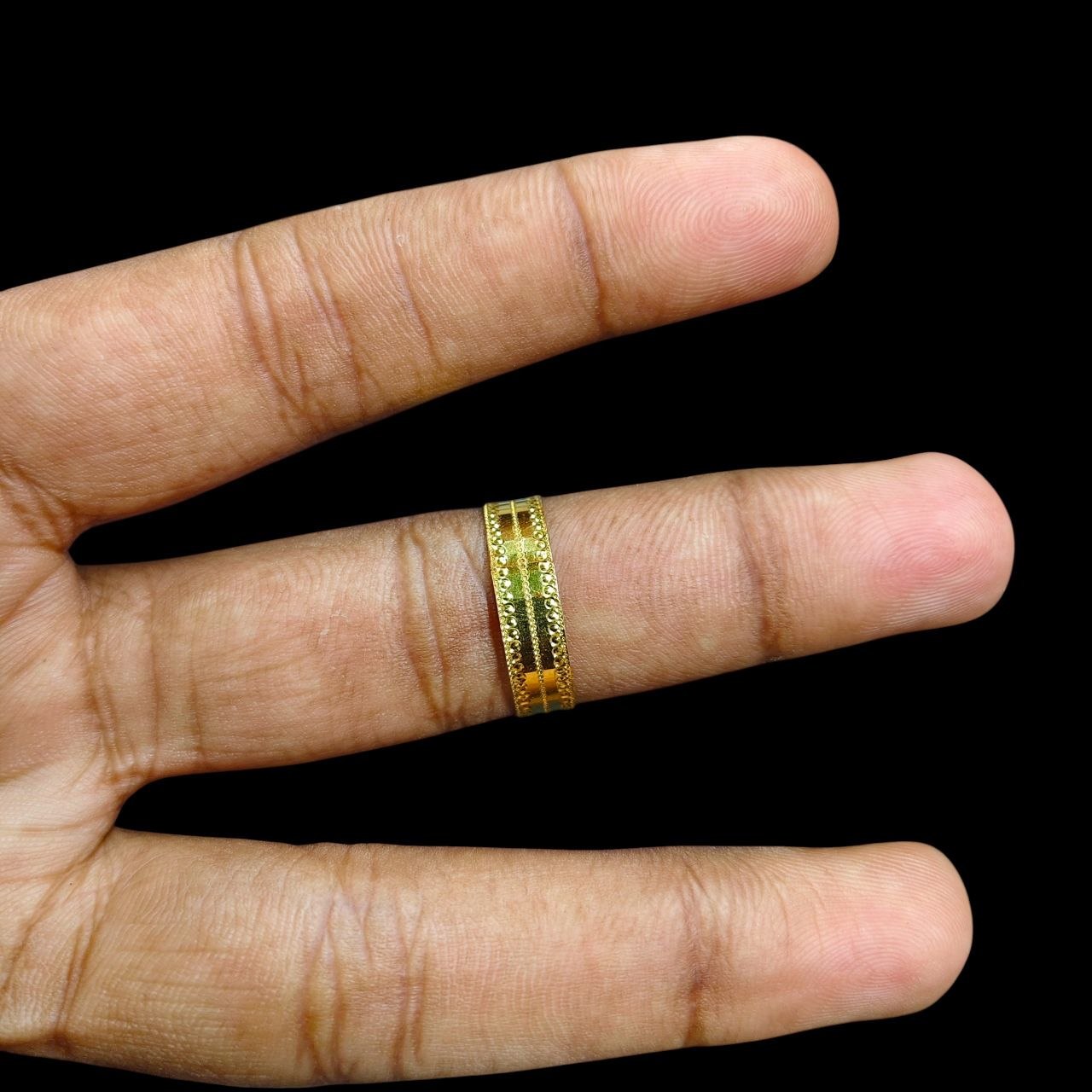 LADIES RING- (SIZE: 19 ) WGT: 1.140 GM APPROX BIS CERTIFIED HUID HALLMARK 9KT GOLD THUMB RING FOR UNISEX 1 PIECE.(KL6184)
