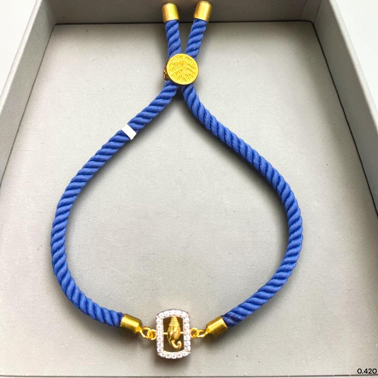 RAKHI- (WGT: 0.420 GM APPROX) BIS CERTIFIED HUID HALLMARK 375 9KT GOLD RAKHI FOR YOUR BELOVED BROTHER (ADJUSTABLE SIZE).