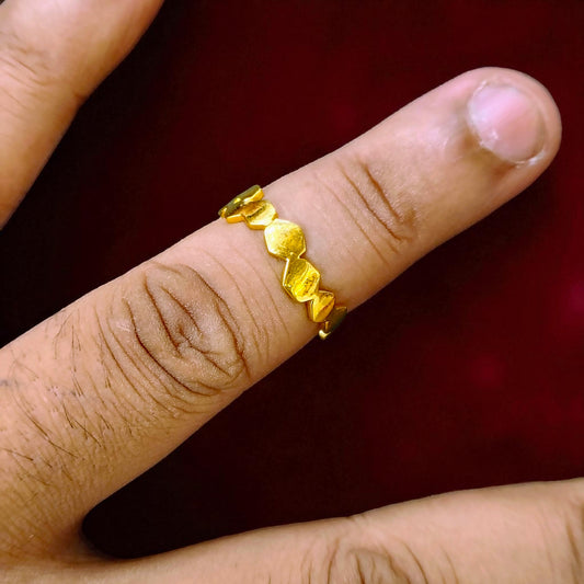 TRJ (SIZE: 12) WGT: 1.210 GM APPROX BIS CERTIFIED HUID HALLMARK 9KT GOLD FINGER RING FOR WOMEN 1 PIECE FOR REGULAR USE.