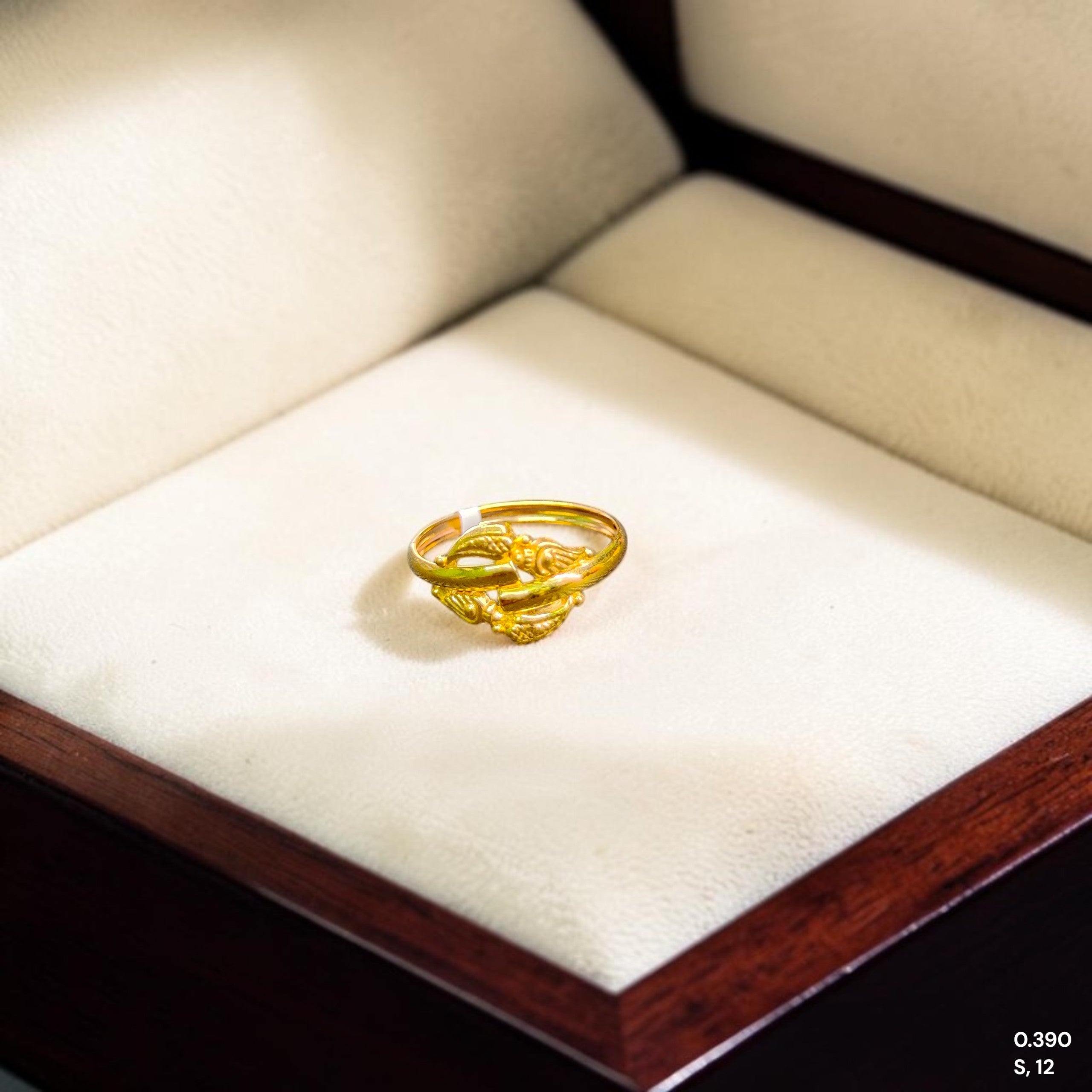 LADIES RING- (SIZE: 12) WGT: 0.390 GM APPROX BIS CERTIFIED HUID HALLMARK 9KT GOLD THUMB RING FOR UNISEX 1 PIECE.