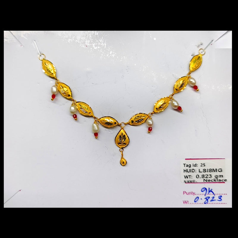 GOLD NECKLACE-(WGT: 0.823 GM APPROX) BIS CERTIFIED HUID HALLMARK 375 9KT GOLD NECKLACE 1 PIECE FOR WOMEN WITH FREE ADJUSTABLE TASSEL. (LSI8MG)