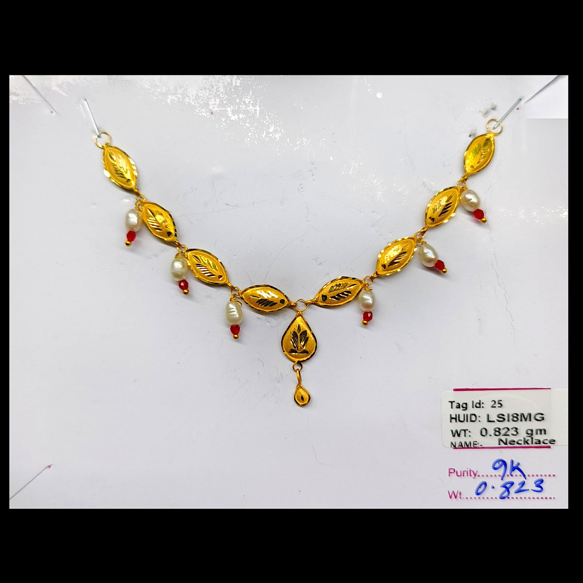GOLD NECKLACE-(WGT: 0.823 GM APPROX) BIS CERTIFIED HUID HALLMARK 375 9KT GOLD NECKLACE 1 PIECE FOR WOMEN WITH FREE ADJUSTABLE TASSEL. (LSI8MG)