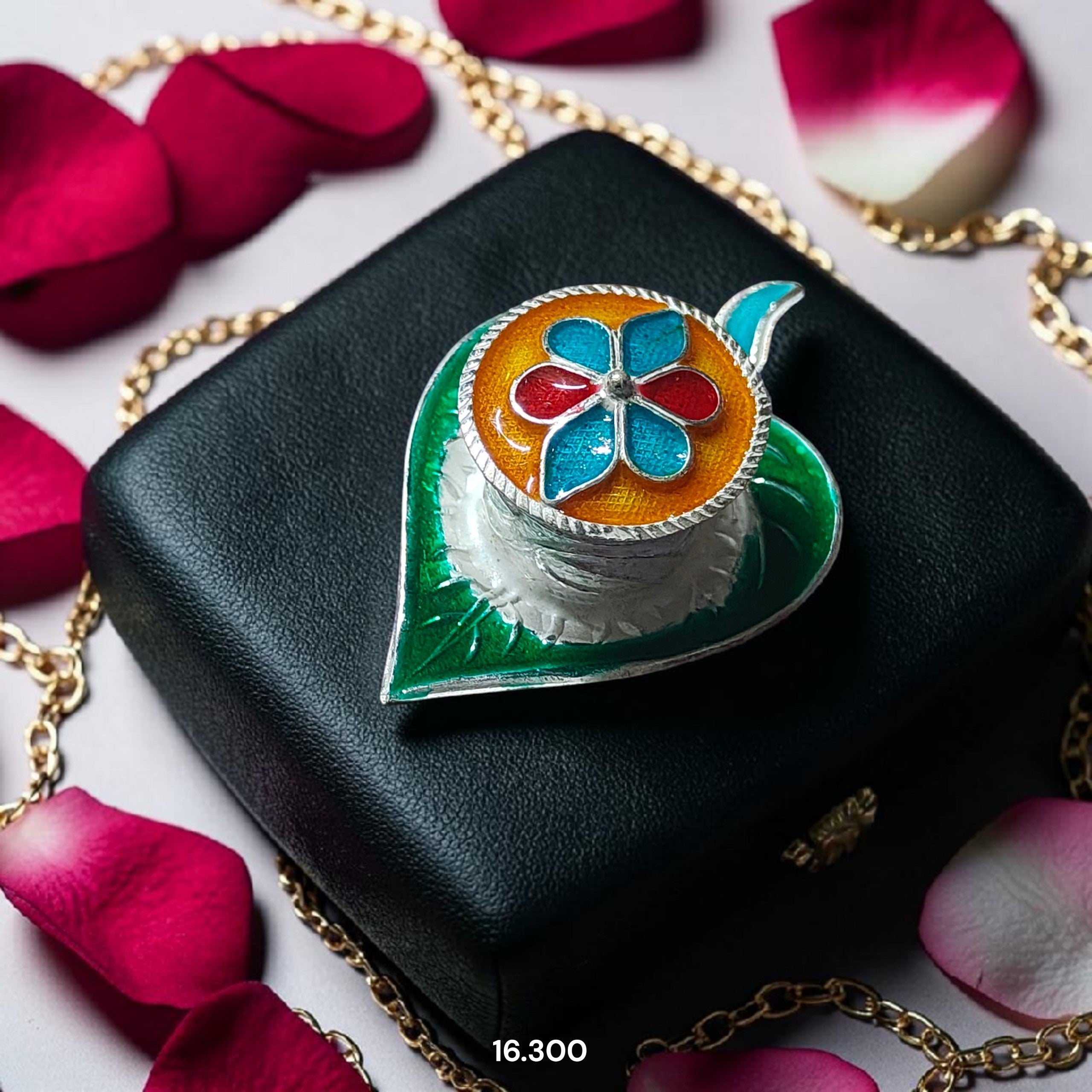 SINDOOR KOUTO - (WGT: 16.300 GM APPROX) 625 SILVER SINDOOR POT 1 PIECE FOR MARRIAGE GIFT PURPOSE.