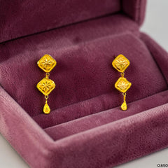 GOLD TOPS- (PD3EZ1)-(VGR1JB) (WGT: 0.650 GM APPROX) BIS CERTIFIED HUID HALLMARK 375 9KT GOLD TOPS 1 PAIR BEST FOR MARRIAGE GIFT.