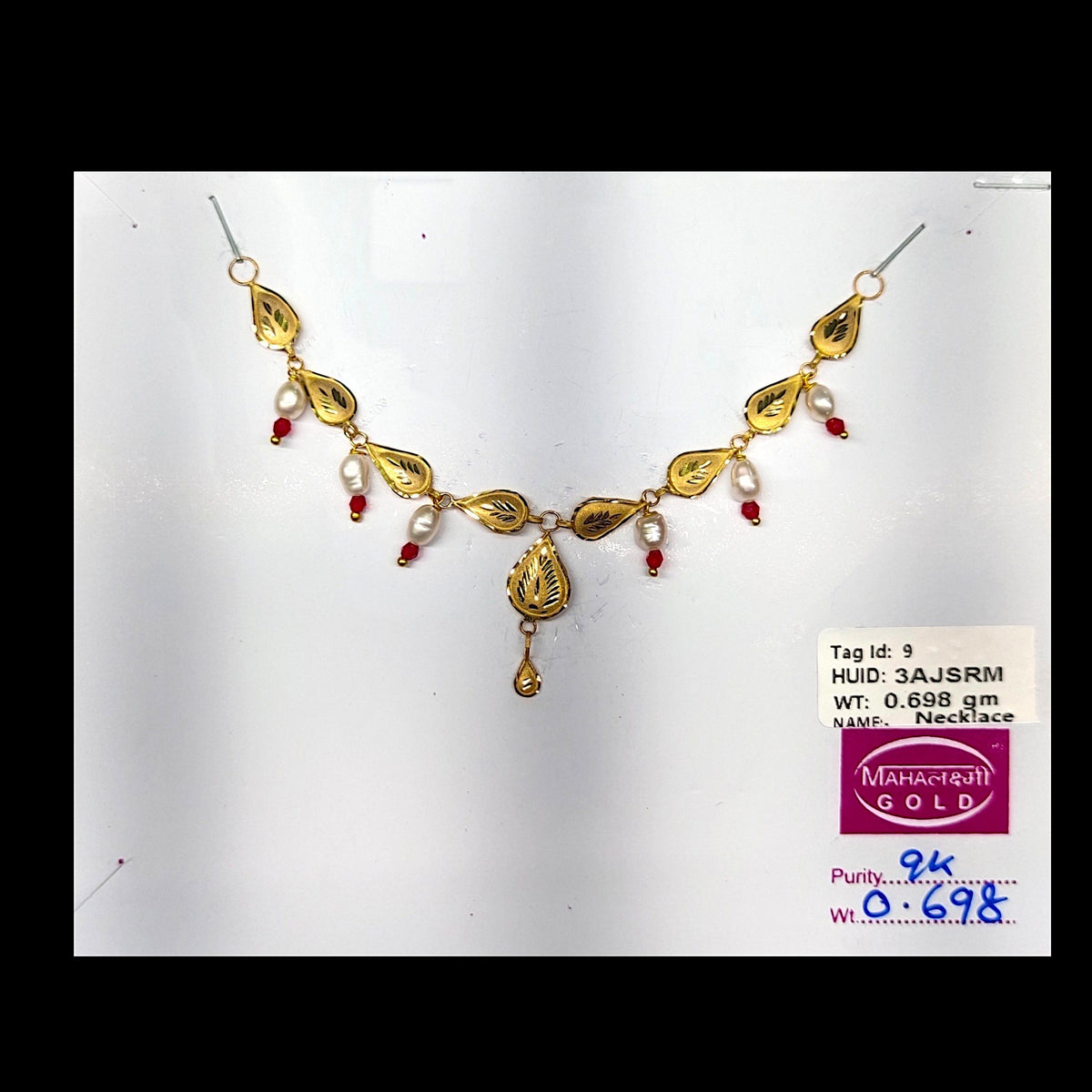 GOLD NECKLACE-(WGT: 0.698 GM APPROX) BIS CERTIFIED HUID HALLMARK 375 9KT GOLD NECKLACE 1 PIECE FOR WOMEN WITH FREE ADJUSTABLE TASSEL. (3AJSRM)