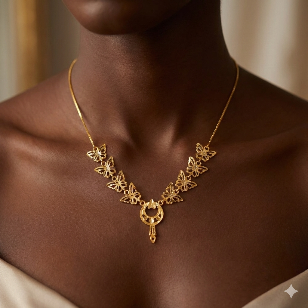 GCH-(WGT: 2.330 GM APPROX) BIS CERTIFIED HUID HALLMARK 9KT GOLD NECKLACE 1 PIECE FOR WOMEN.