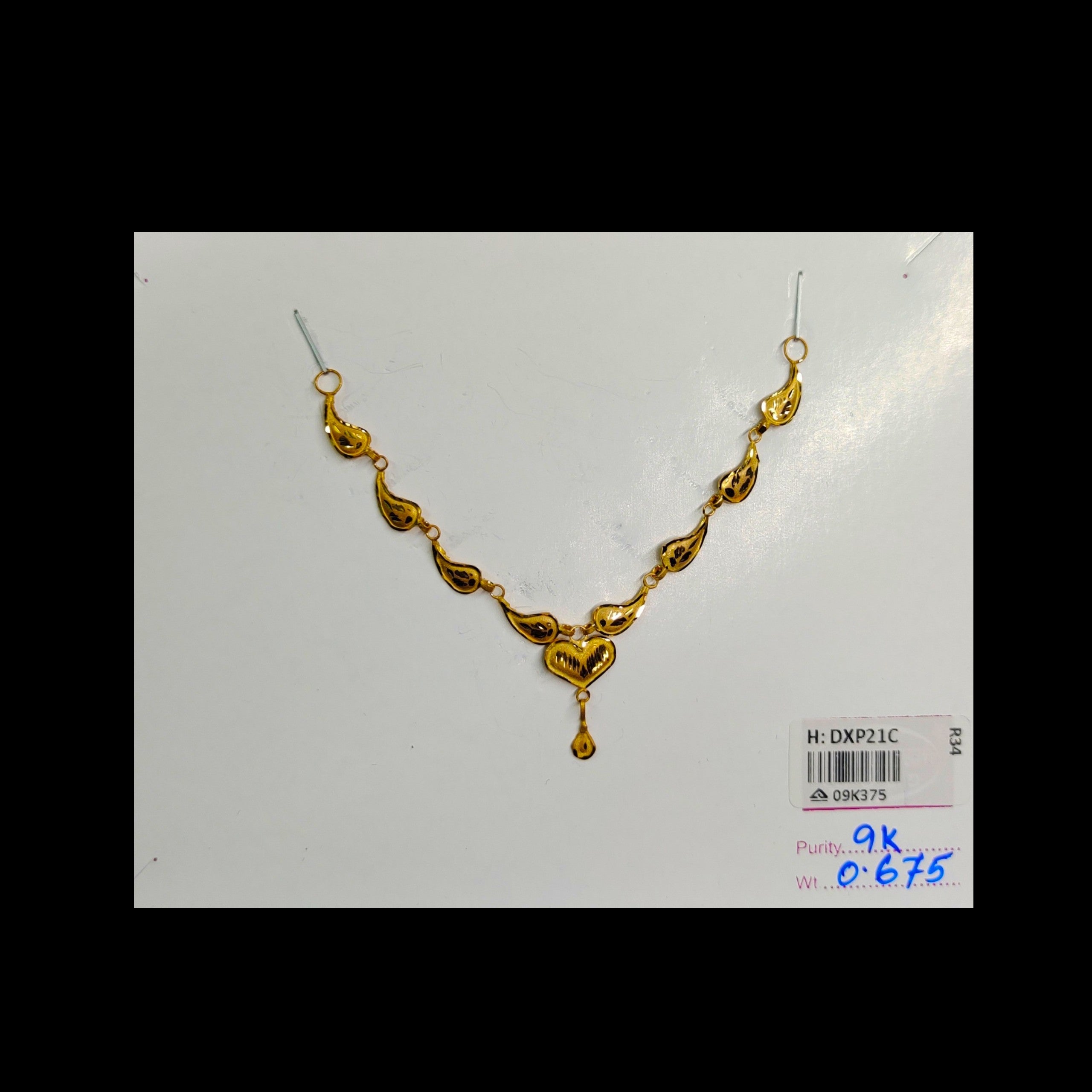 GOLD CHOKER NECKLACE-(WGT: 0.675 GM APPROX) BIS CERTIFIED HUID HALLMARK 9KT GOLD NECKLACE 1 PIECE FOR WOMEN.