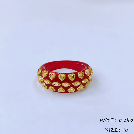 (GPR) TRJ (SIZE: 10) WGT: 0.250 GM APPROX (50 TONCH) KDM GOLD POLA RING FOR WOMEN 1 PIECE FOR GIFT (SOLD ON MRP)