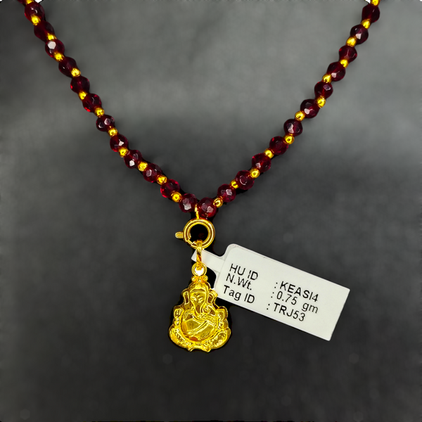 TRJ WGT: 0.750 GM APPROX 22KT HUID HALLMARK GOLD LOCKET 1 PIECE WITH ADJUSTABLE TASSEL.