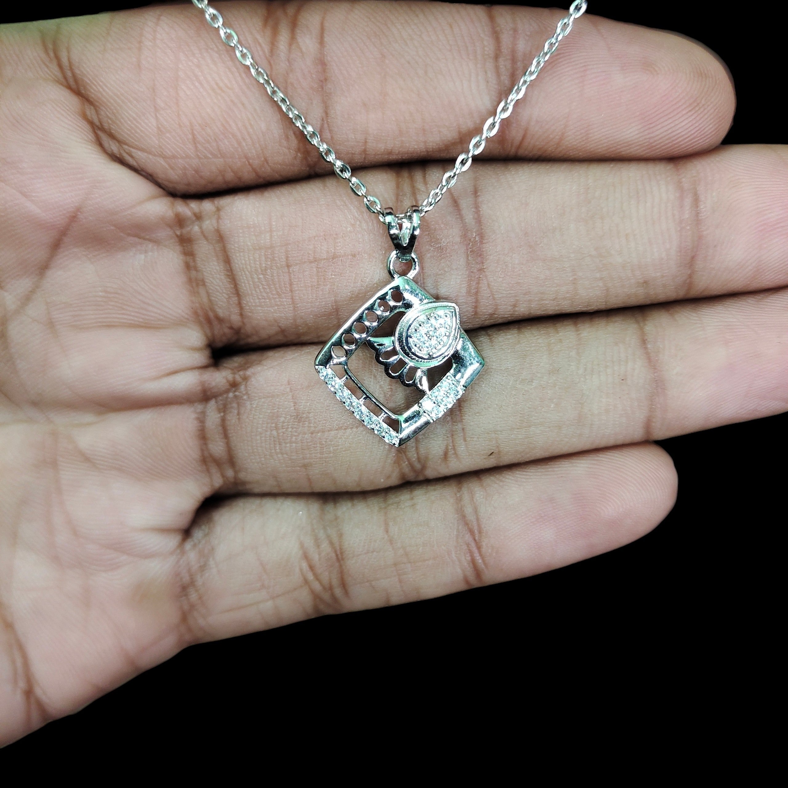 SILVER PENDANT- 625 SILVER PENDANT SET WITH EARRINGS SOLD ON MRP) - *CHAIN INCLUDED* (NON EXCHANGEABLE ITEM)