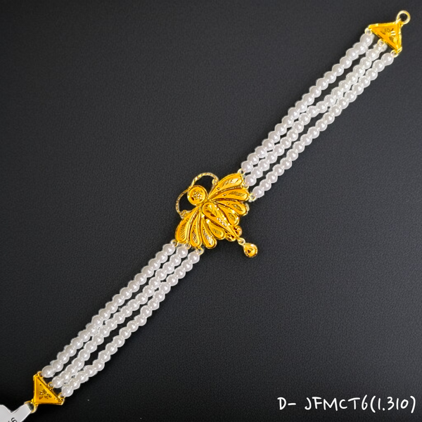 (GCN) TRJ JFMCT6 WGT: 1.310 GM APPROX 22KT HALLMARK HUID GOLD MOTI CHOKER 1 PIECE WITH ADJUSTABLE TASSEL.