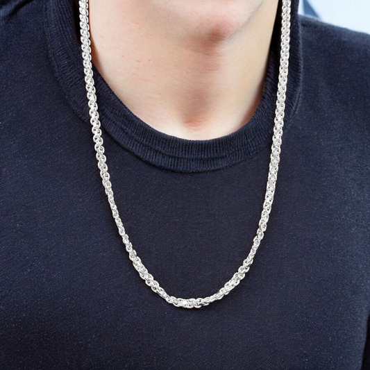 (SLCN) SILVER CHAIN 22 INCH - 625 SILVER CHAIN WGT: 9.900 GM APPROX 1 PIECE (UNISEX DESIGN) FOR MEN AND WOMEN.