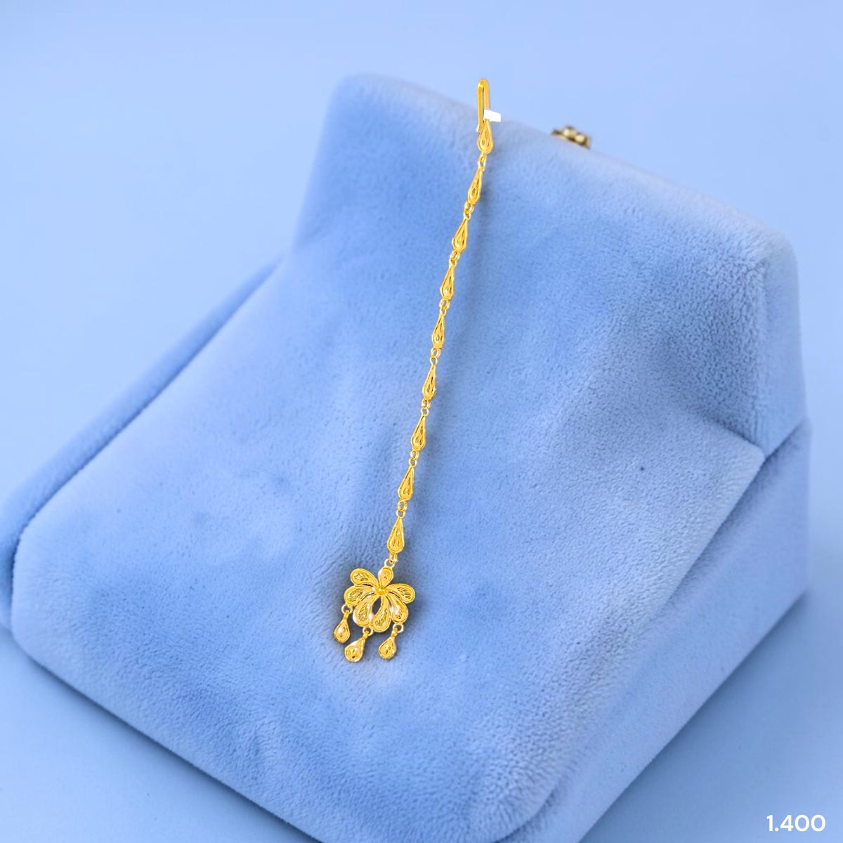 GOLD TICKLY- (WGT: 1.400 GM APPROX) CERTIFIED BIS HUID HALLMARK 375 9KT GOLD TICKLY (MANGTIKA) 1 PIECE FOR MARRIAGE.(MPGVXZ)