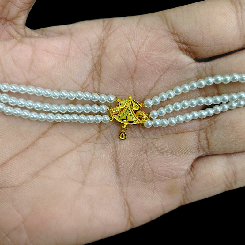 GMC22K- (Q5TW4E) (WGT: 0.780 GM APPROX) BIS HALLMARK CERTIFIED 916 22KT GOLD MOTI CHOKER 1 PIECE  WITH ADJUSTABLE TASSEL FOR GIFT IN MARRIAGE.