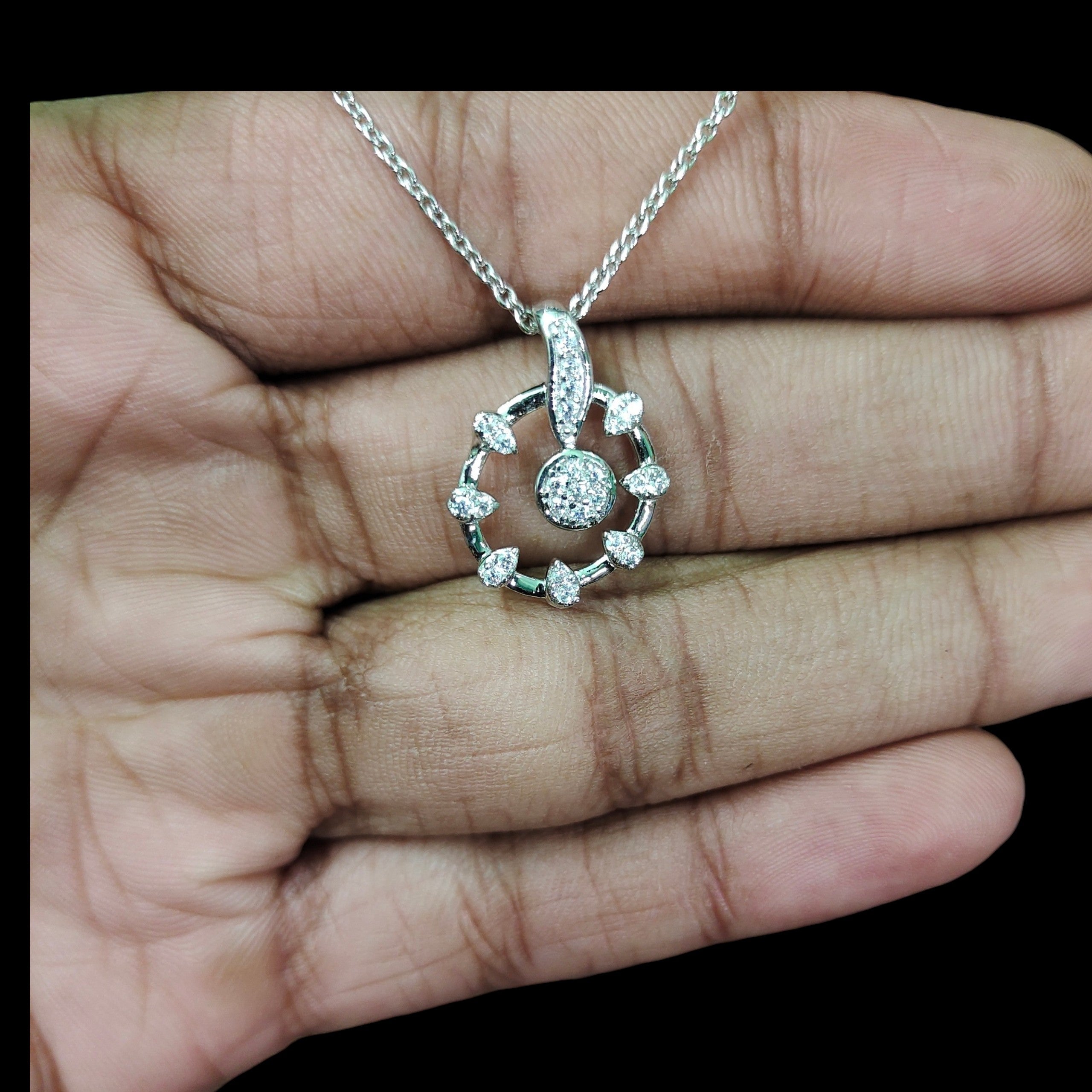 SILVER PENDANT- 625 SILVER PENDANT SET WITH EARRINGS SOLD ON MRP) - *CHAIN INCLUDED* (NON EXCHANGEABLE ITEM)