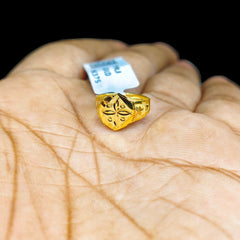 BABY JEWELLERY- TRJ WGT: 0.310 GM APPROX 375 9KT HUID HALLMARK GOLD BABY FINGER RING 1 PIECE FOR RICE CEREMONY & BIRTHDAY.(42TE7S)