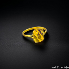 TRJ WGT: 0.240 GM APPROX KDM GOLD BABY FINGER RING 1 PIECE FOR RICE CEREMONY & BIRTHDAY.