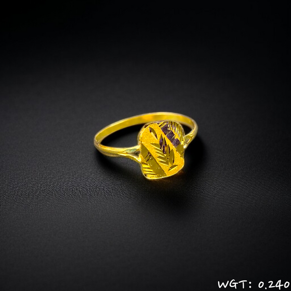 TRJ WGT: 0.240 GM APPROX KDM GOLD BABY FINGER RING 1 PIECE FOR RICE CEREMONY & BIRTHDAY.