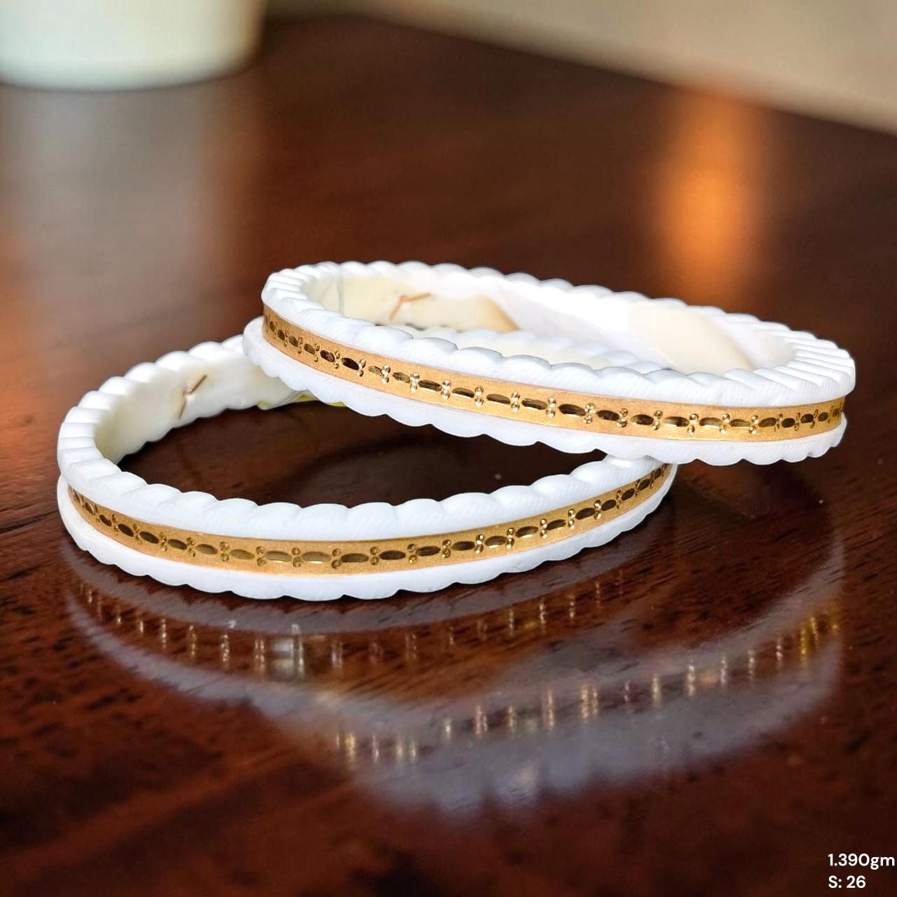 SAKHA BADHANO- (SIZE:26) WGT: 1.390 GM APPROX HUID HALLMARK 22KT GOLD SAKHA BADHANO BANGLES 1 PAIR DESIGN FOR REGULAR USE.