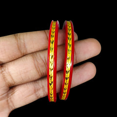 GPB22K- (MDJPSK)-(E4GJQI)-(SIZE-26) WGT: 1.670 GM APPROX BIS CERTIFIED HUID HALLMARK 916 22KT GOLD POLA BADHANO 1 PAIR FOR WOMEN.
