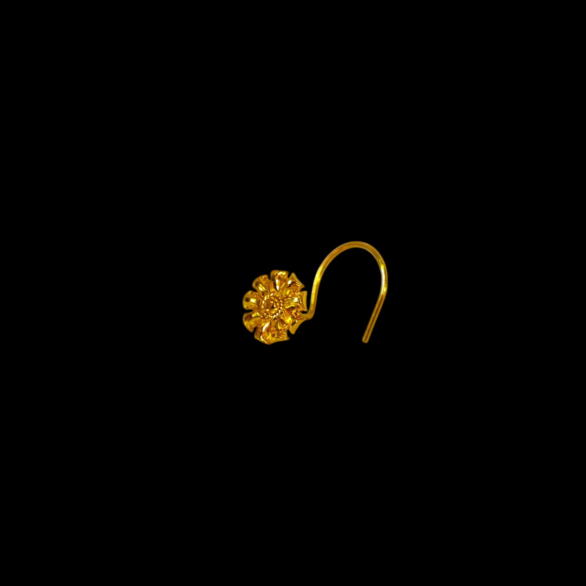 (ODJ) RAJLAXMI 3MM 9KT KDM GOLD NOSEPIN REVKI DESIGN 1 PIECE APPROX WGT: 0.100 GM FOR BEST GIFT IN MARRIAGE & ANIVERSARY FOR WOMEN.