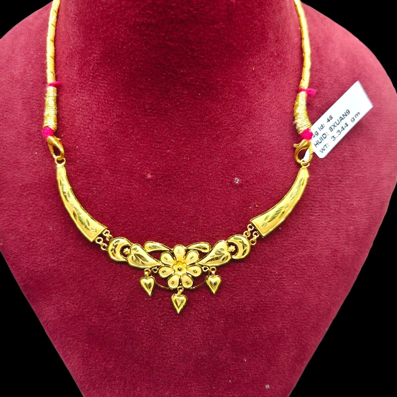 GOLD CHOKER NECKLACE-(WGT: 3.344 GM APPROX) BIS CERTIFIED HUID HALLMARK 9KT GOLD NECKLACE 1 PIECE FOR WOMEN.
