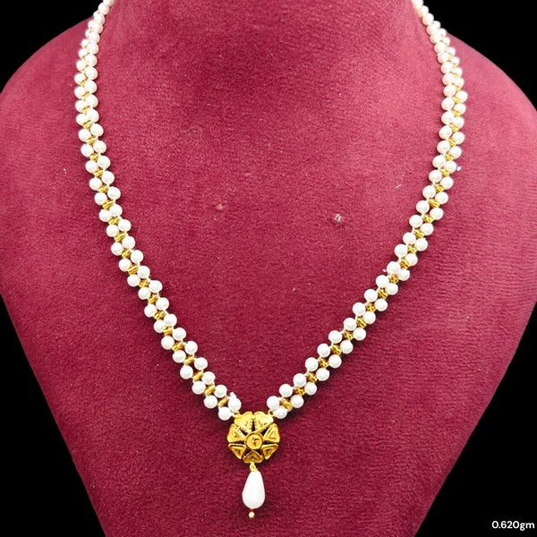 GMP22K- WGT: 0.620 GM APPROX CERTIFIED BIS HUID HALLMARK 916 22KT GOLD MOTI PENDANT 1 PIECE FOR WOMEN.