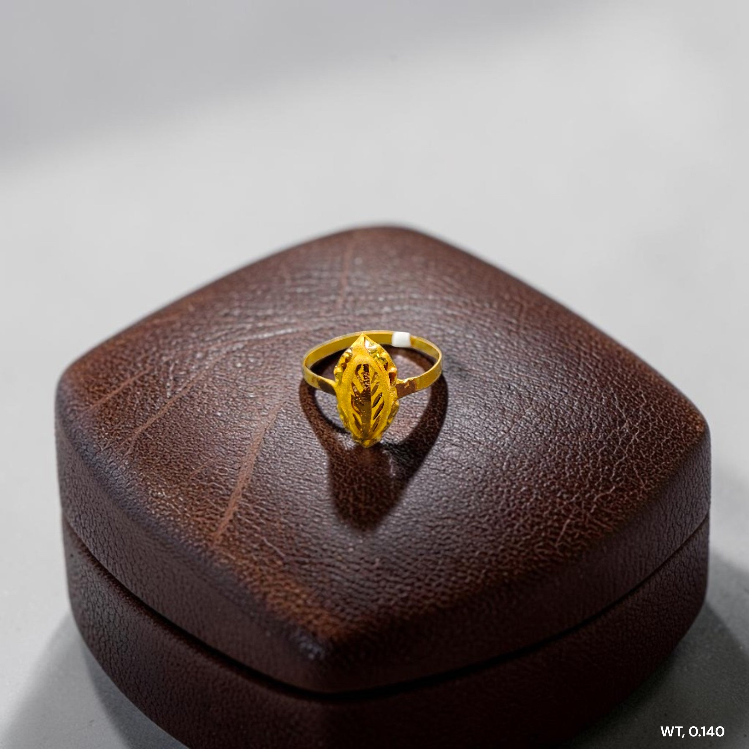 BABY JEWELLERY- TRJ WGT: 0.140 GM APPROX 375 9KT HUID HALLMARK GOLD BABY FINGER RING 1 PIECE FOR RICE CEREMONY & BIRTHDAY.