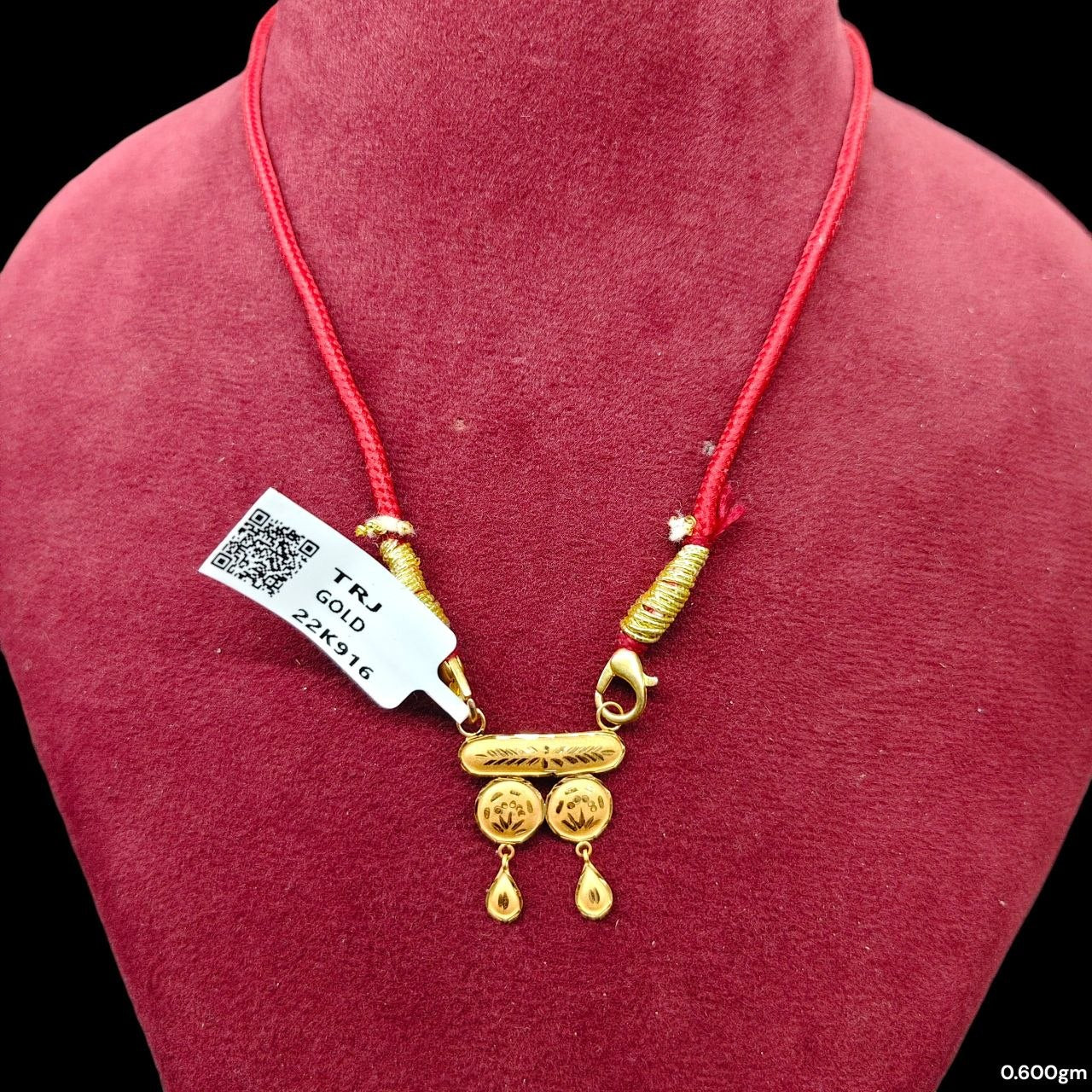 GOLD PENDANT- WGT: 0.600 GM APPROX 22KT HUID HALLMARK GOLD PENDANT MANGALSUTRA 1 PIECE WITH TASSEL.