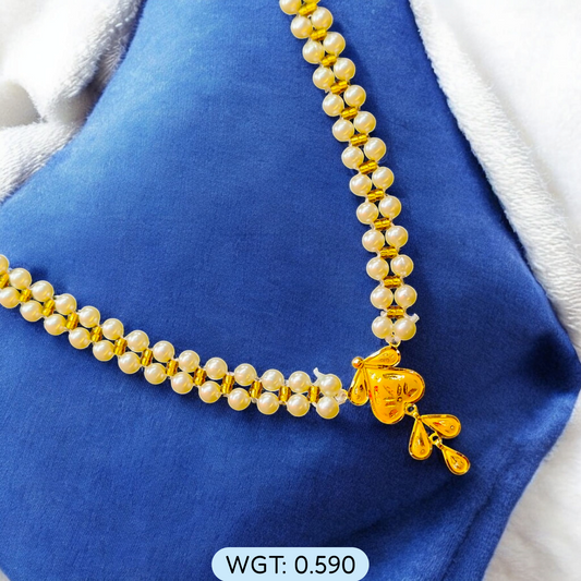 BIS CERTIFIED WGT: 0.590 GM APPROX HUID HALLMARK 916 22KT GOLD MOTI PENDANT 1 PIECE FOR YOUR BEAUTIFUL WIFE.